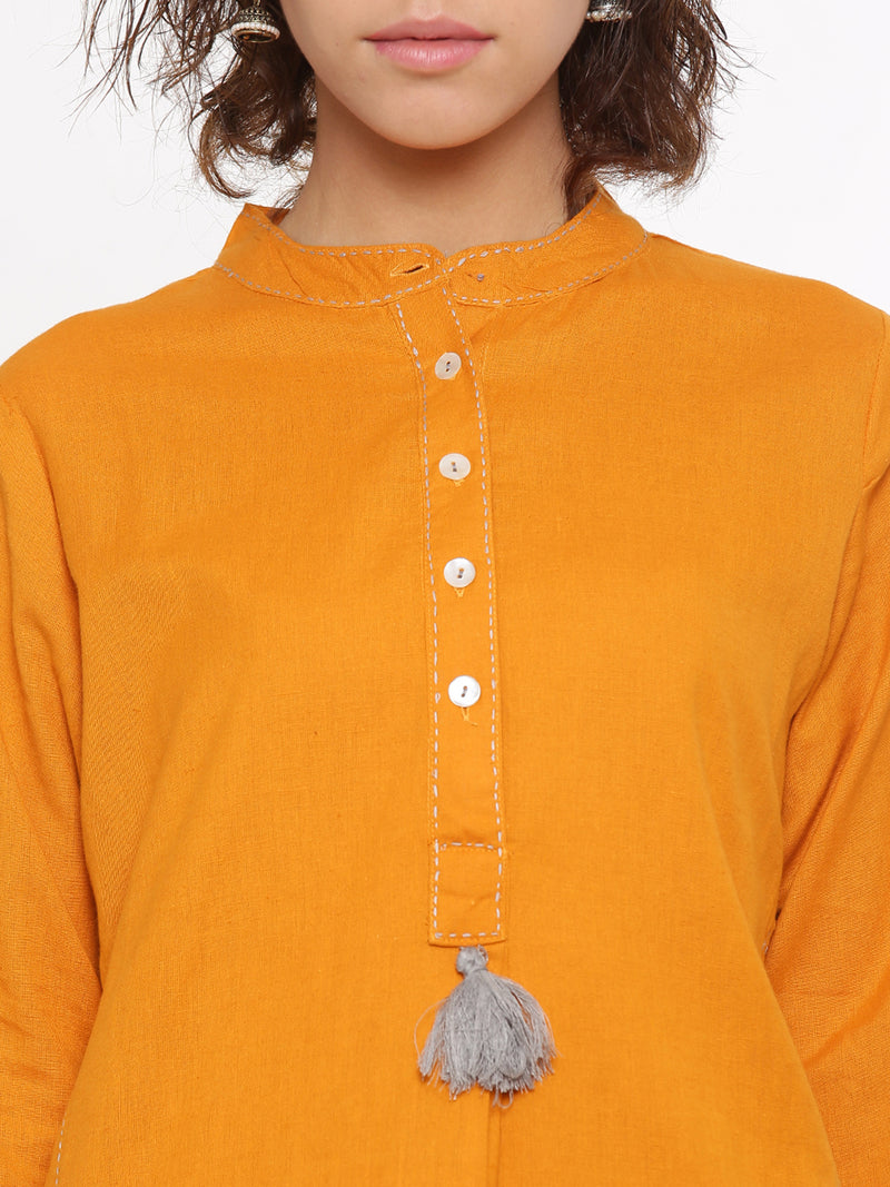 De Moza- Ladies Kurti 3/4th Sleeve Mustard - De Moza (58594295822)
