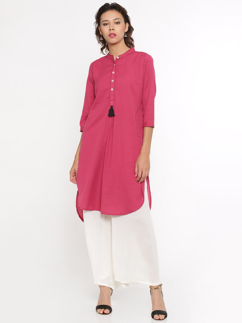 De Moza- Ladies Kurti 3/4th Sleeve Pink - De Moza (58594656270)