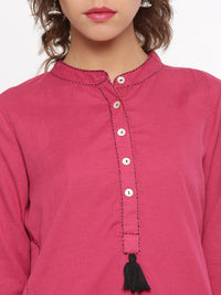 De Moza- Ladies Kurti 3/4th Sleeve Pink - De Moza (58594656270)