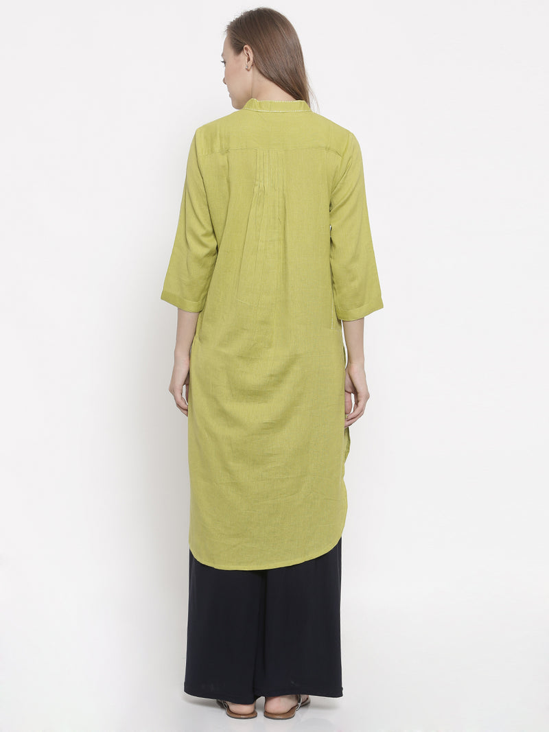 De Moza- Ladies Kurti 3/4th Sleeve Lime - De Moza (675401990207)