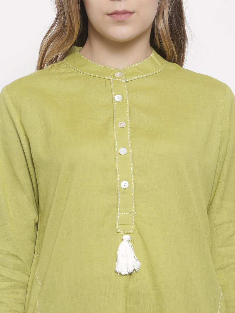 De Moza- Ladies Kurti 3/4th Sleeve Lime - De Moza (675401990207)