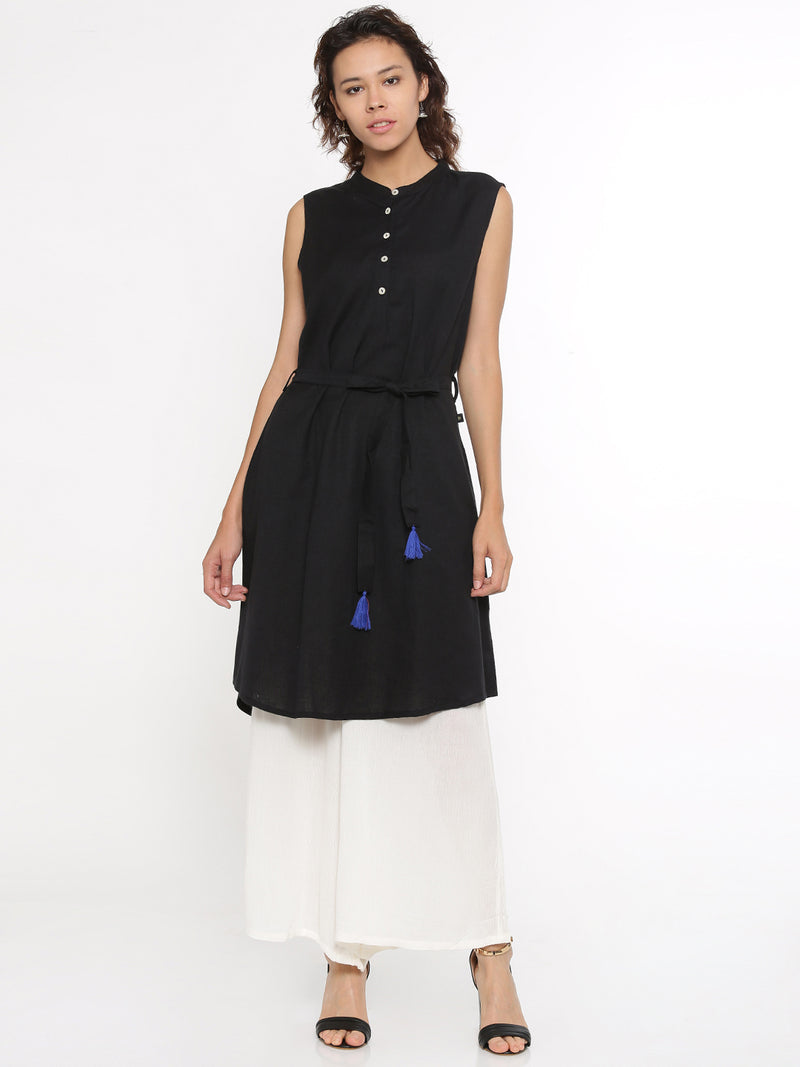 De Moza- Ladies Black 3/4th Sleeve Kurti - De Moza (96329629710)