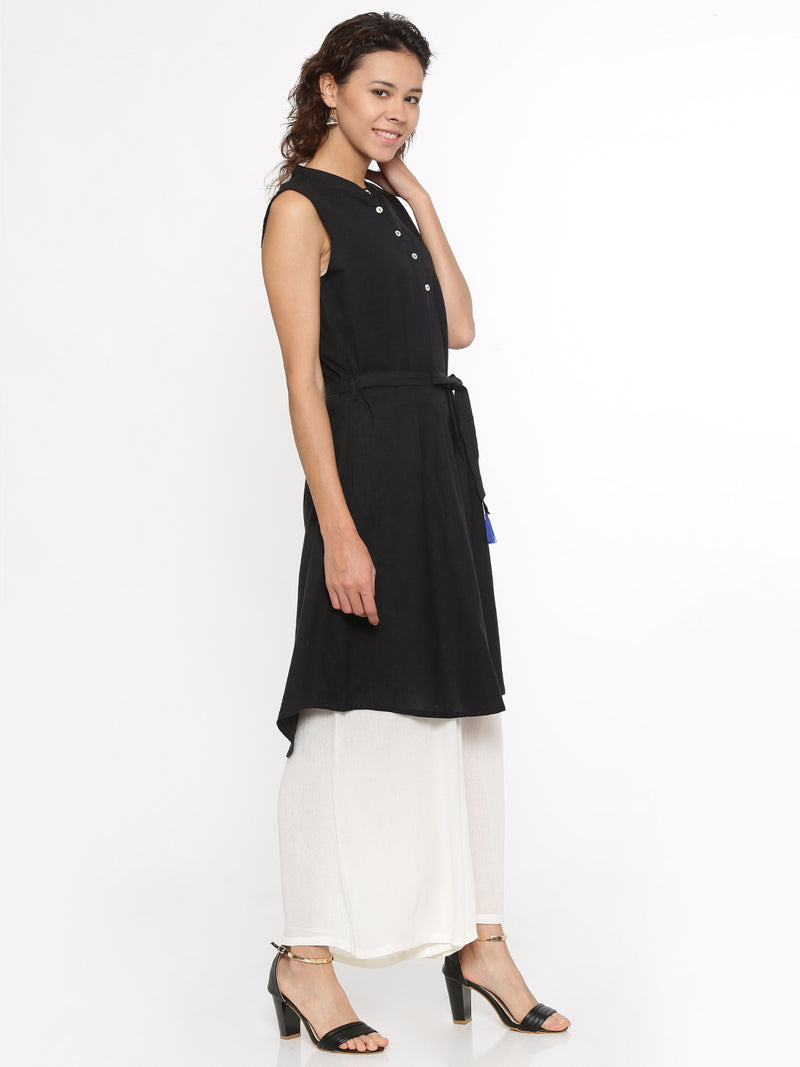 De Moza- Ladies Black 3/4th Sleeve Kurti - De Moza (96329629710)