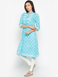 De Moza- Ladies Printed Kurta Blue - De Moza (674920202303)