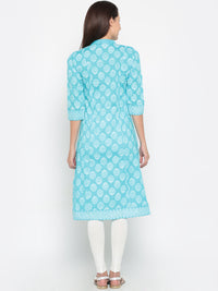 De Moza- Ladies Printed Kurta Blue - De Moza (674920202303)