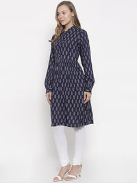 De Moza- Ladies Kurti Full Sleeve Navy Blue - De Moza (675426828351)