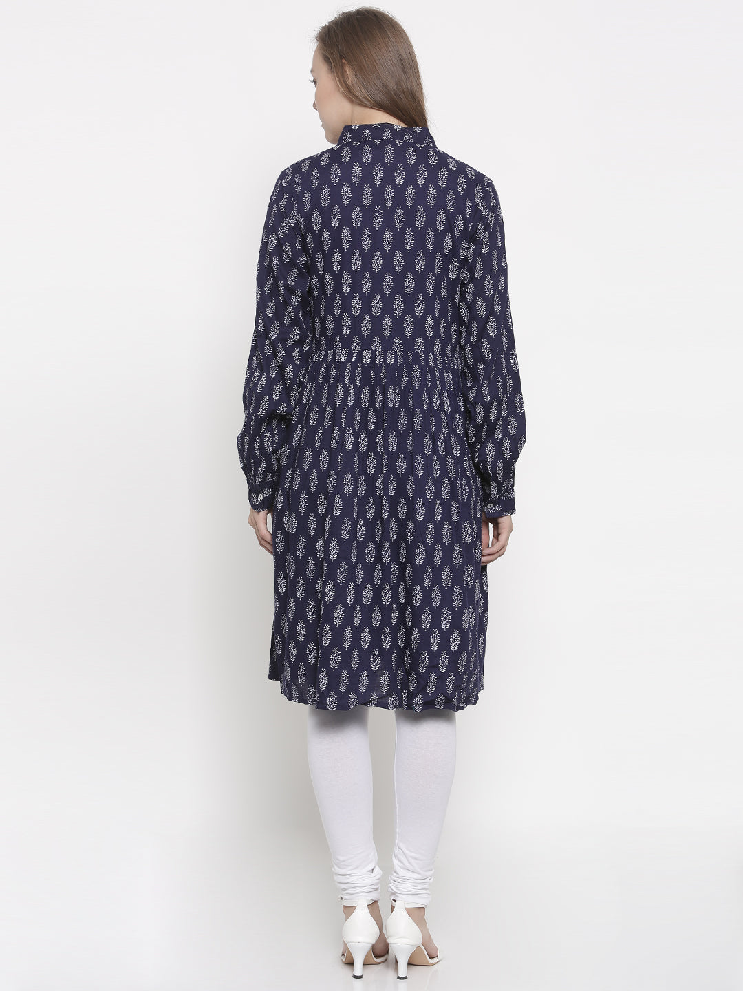 De Moza- Ladies Kurti Full Sleeve Navy Blue - De Moza (675426828351)