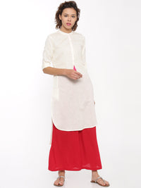 De Moza- Ladies Full Sleeve Kurta White - De Moza (58585481230)