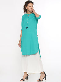 De Moza- Ladies Kurti Full Sleeve Teal Green - De Moza (96280117262)