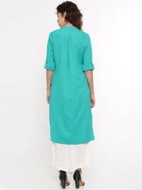 De Moza- Ladies Kurti Full Sleeve Teal Green - De Moza (96280117262)