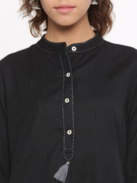 De Moza- Ladies Kurti Full Sleeve Black - De Moza (58597638158)