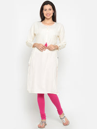 De Moza- Ladies Kurta Solid White - De Moza (674901590079)