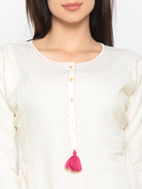 De Moza- Ladies Kurta Solid White - De Moza (674901590079)