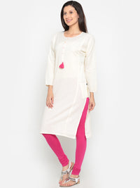 De Moza- Ladies Kurta Solid White - De Moza (674901590079)