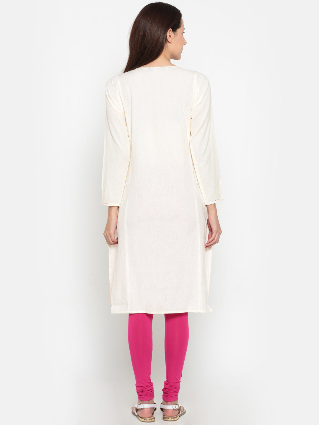 De Moza- Ladies Kurta Solid White - De Moza (674901590079)