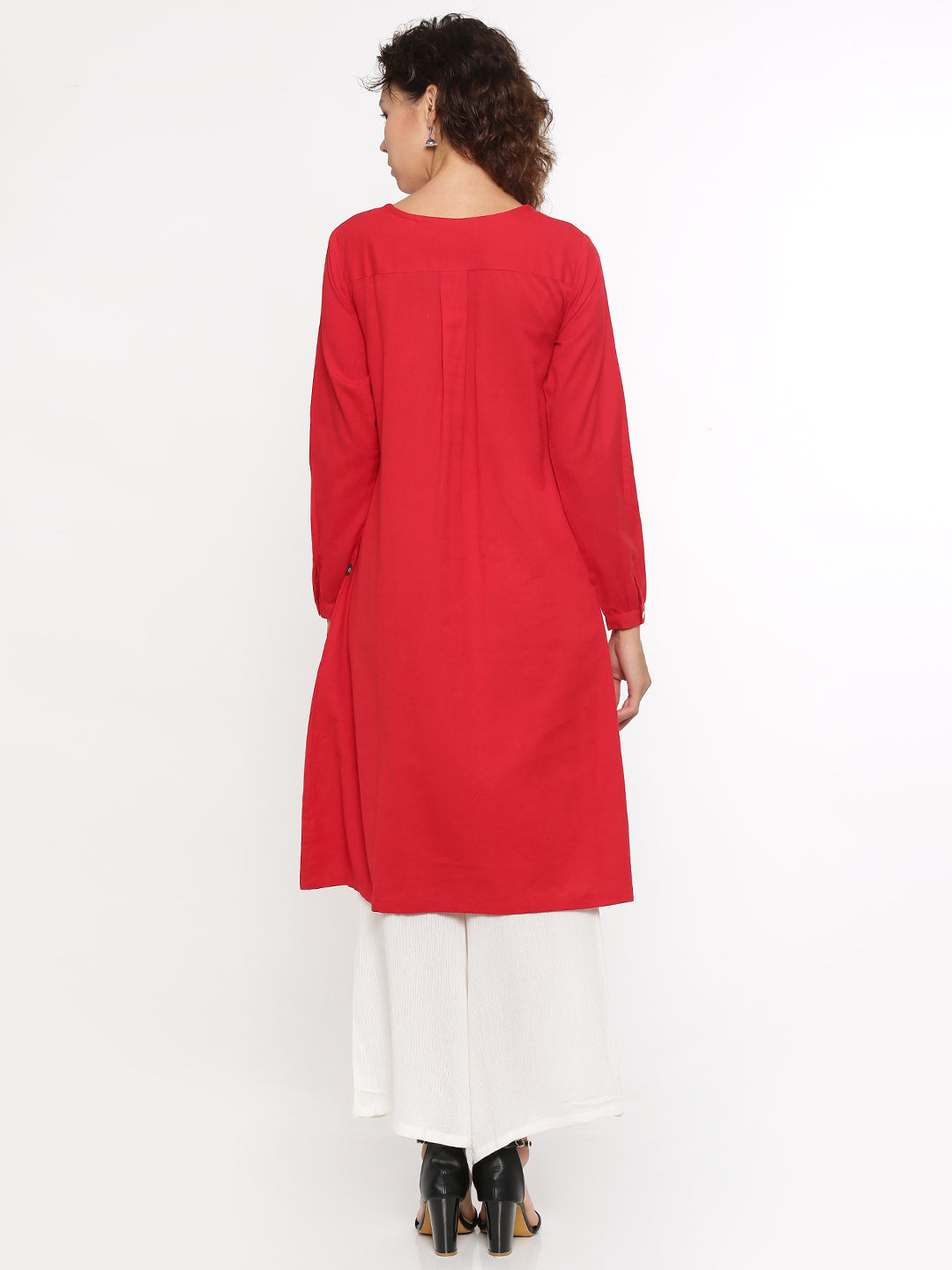 De Moza- Ladies Kurti Full Sleeve Red - De Moza (96304758798)