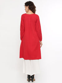 De Moza- Ladies Kurti Full Sleeve Red - De Moza (96304758798)