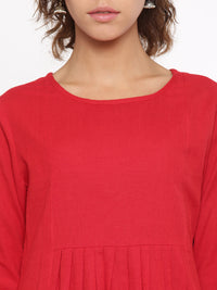 De Moza- Ladies Kurti Full Sleeve Red - De Moza (96304758798)