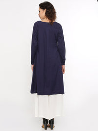 De Moza- Ladies Kurti Full Sleeve Navy Blue - De Moza (96327958542)