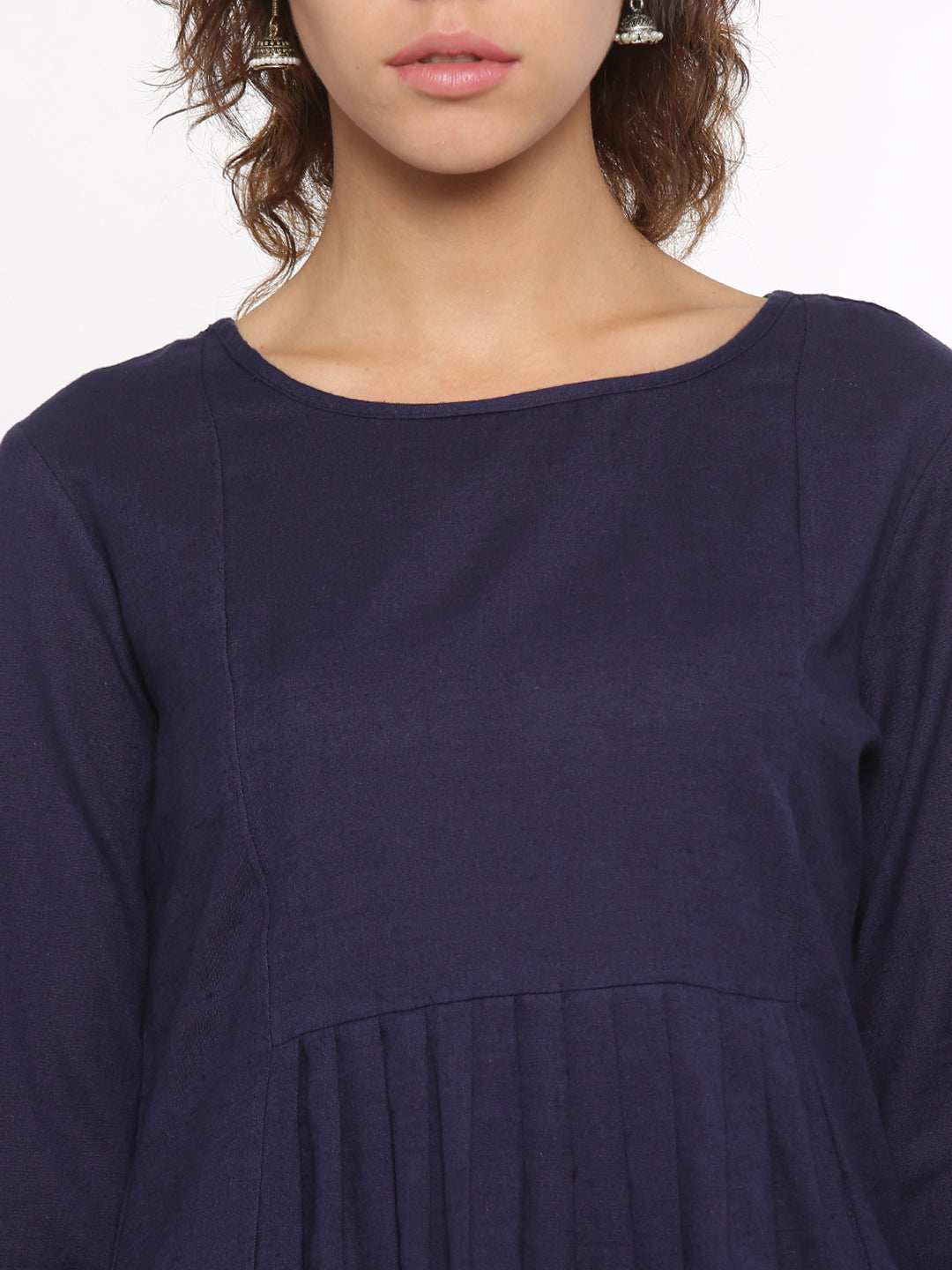 De Moza- Ladies Kurti Full Sleeve Navy Blue - De Moza (96327958542)