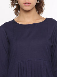 De Moza- Ladies Kurti Full Sleeve Navy Blue - De Moza (96327958542)
