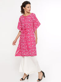 De Moza- Ladies Printed Kurti Kaftan Sleeve Peach - De Moza (96549470222)