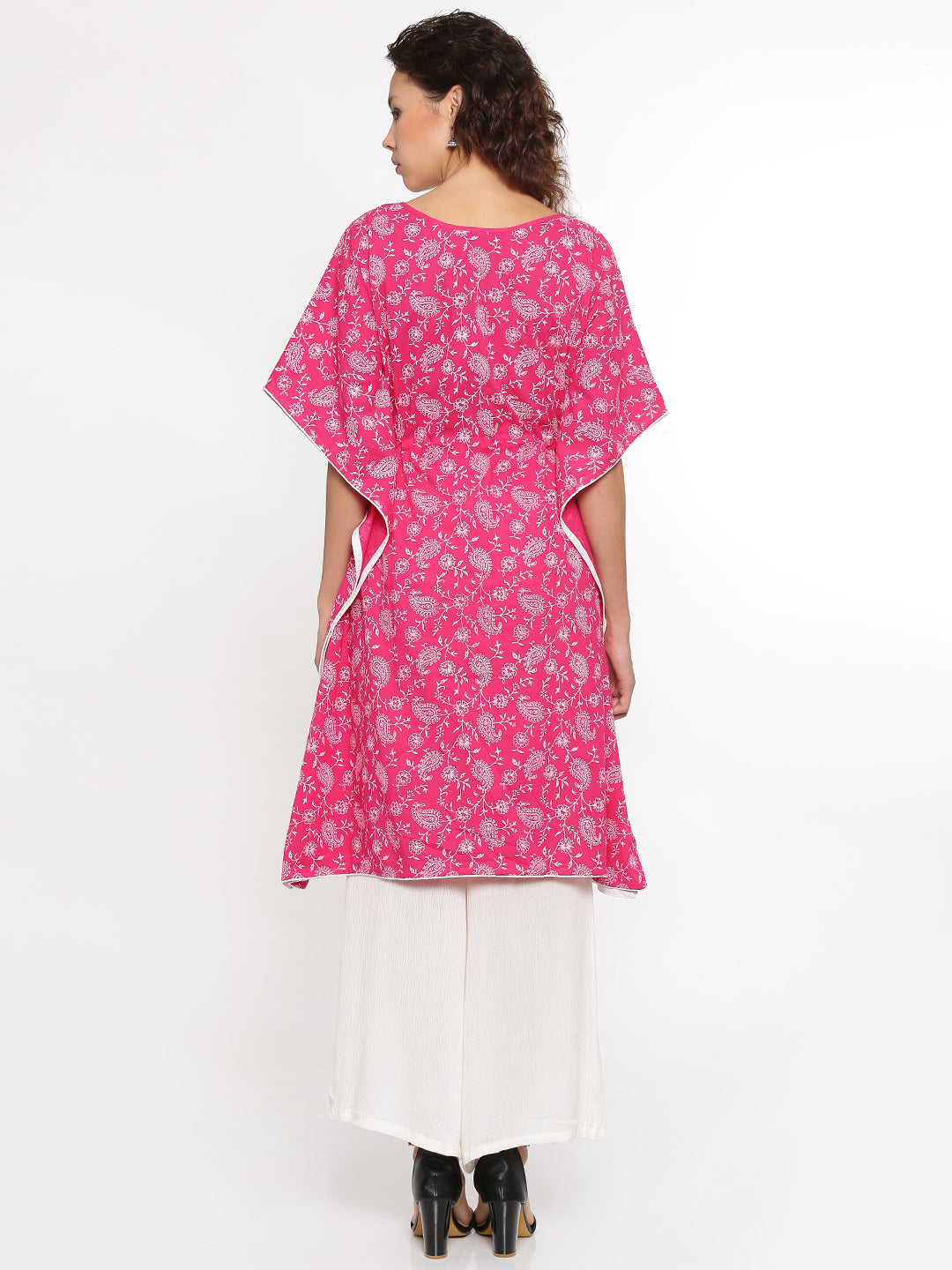 De Moza- Ladies Printed Kurti Kaftan Sleeve Peach - De Moza (96549470222)