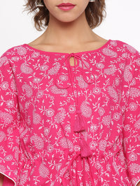 De Moza- Ladies Printed Kurti Kaftan Sleeve Peach - De Moza (96549470222)