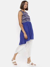 De Moza Ladies Sleeveless Cobalt Kurta. - De Moza (1733219713087)