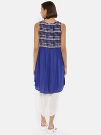De Moza Ladies Sleeveless Cobalt Kurta. - De Moza (1733219713087)