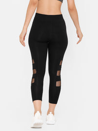 De Moza Women's 3/4Th Length Leggings Solid Cotton Black - De Moza (4712829091903)