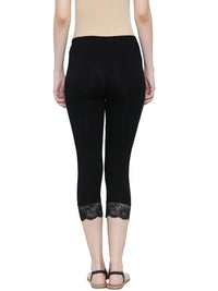 De Moza- Ladies 3/4th Leggings Black - De Moza (11189435598)