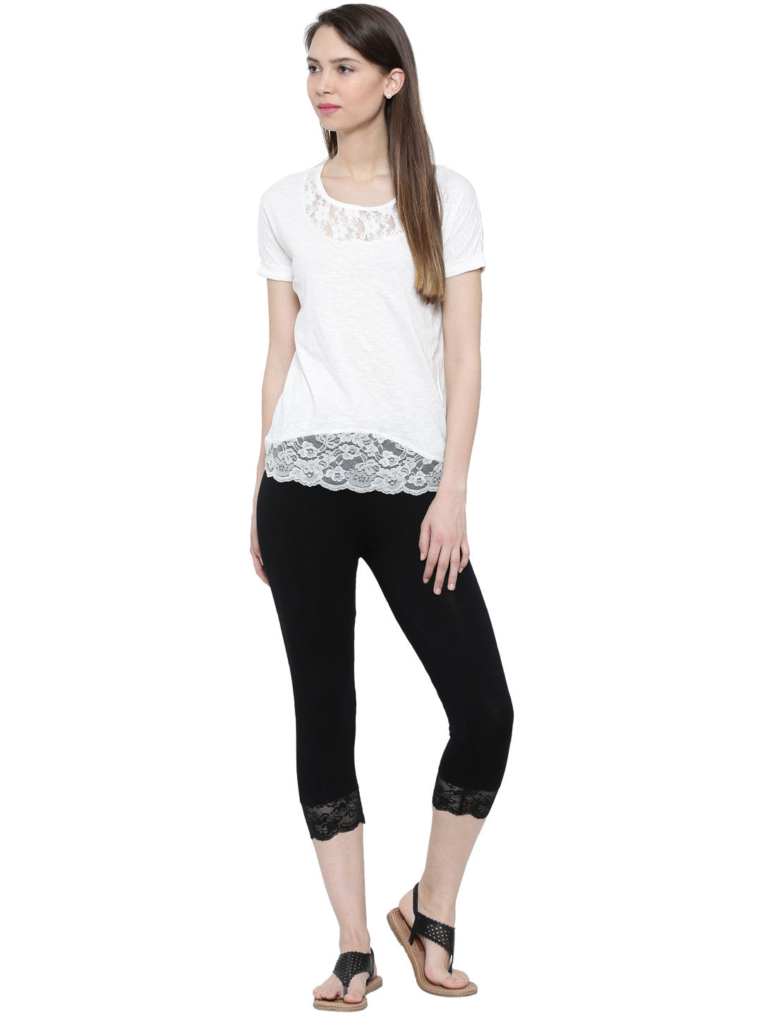 De Moza- Ladies 3/4th Leggings Black - De Moza (11189435598)