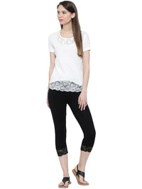 De Moza- Ladies 3/4th Leggings Black - De Moza (11189435598)
