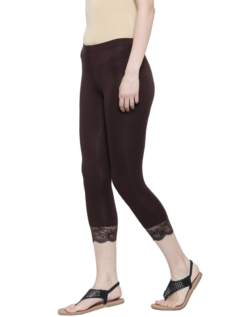 De Moza Ladies 3/4th Leggings Brown - De Moza (8189843139)