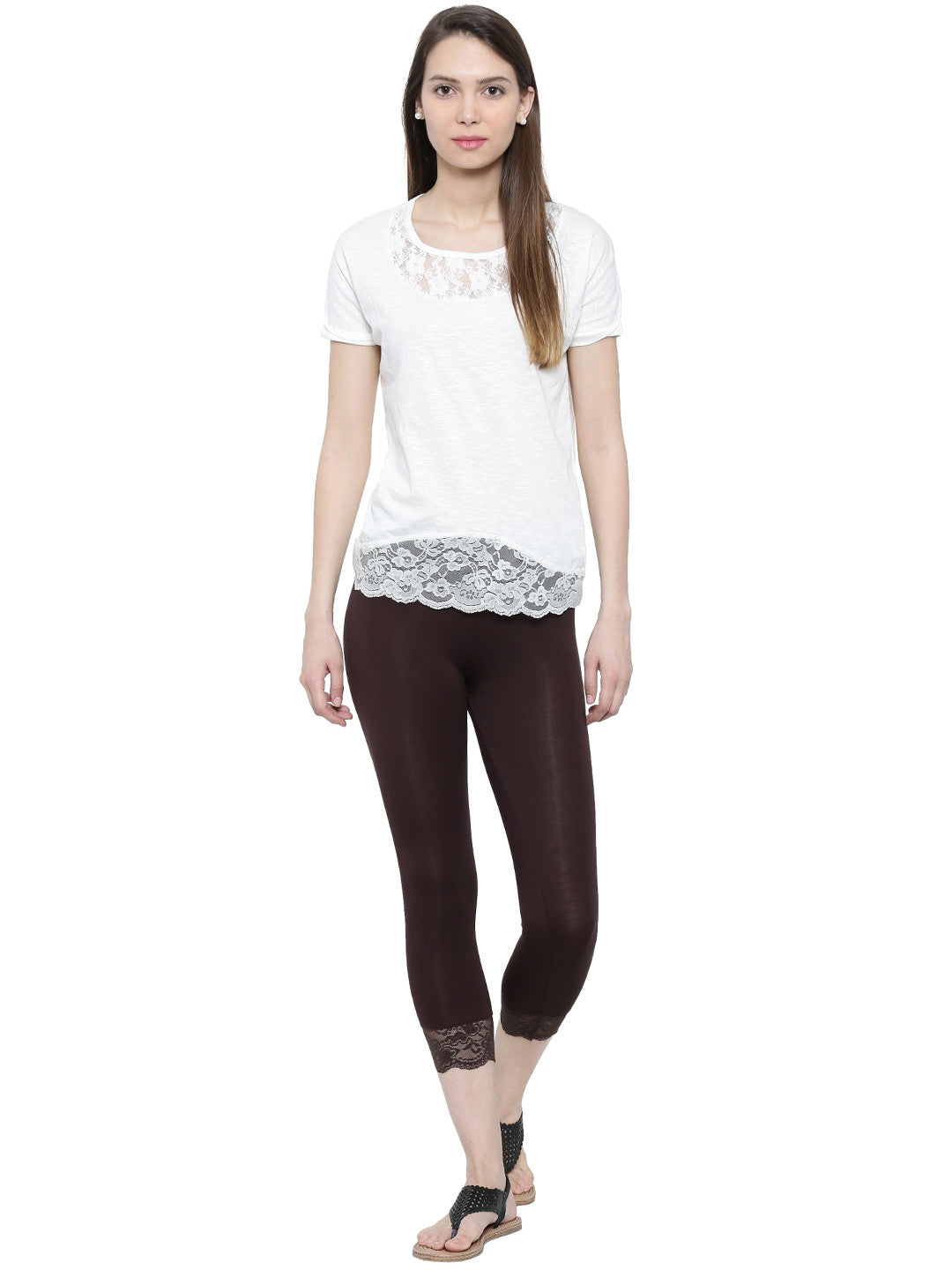De Moza- Ladies 3/4th Leggings Black - De Moza (11189435598)