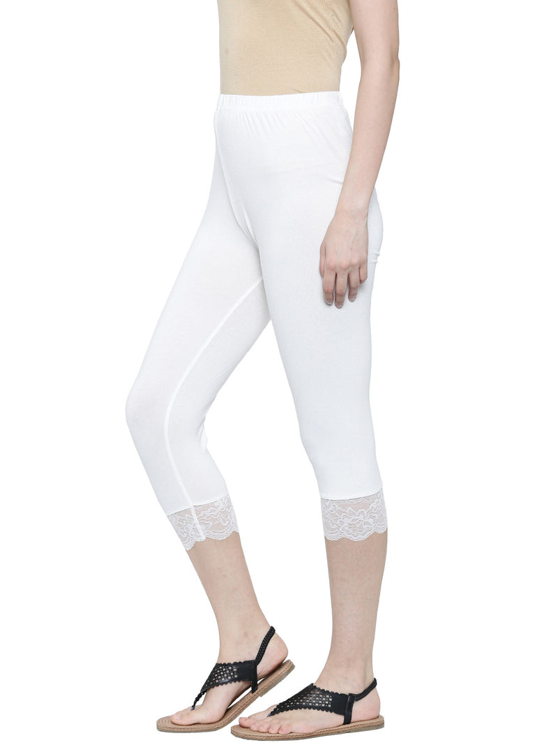 De Moza Ladies 3/4th Leggings White - De Moza (11189455182)
