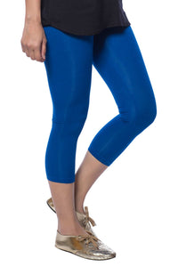 De Moza Women's Leggings 3/4Th Length Solid Viscose Cobalt - De Moza (4890554368063)