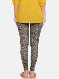De Moza Ladies Leggings Ankle Length Printed Polyester Dark Grey - De Moza (6643683885119)