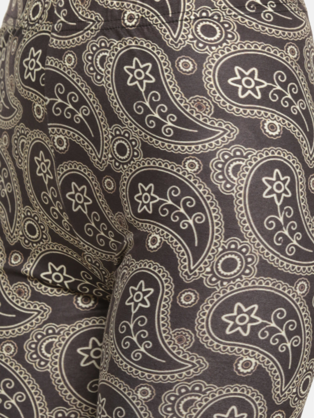 De Moza Ladies Leggings Ankle Length Printed Polyester Dark Grey - De Moza (6643683885119)