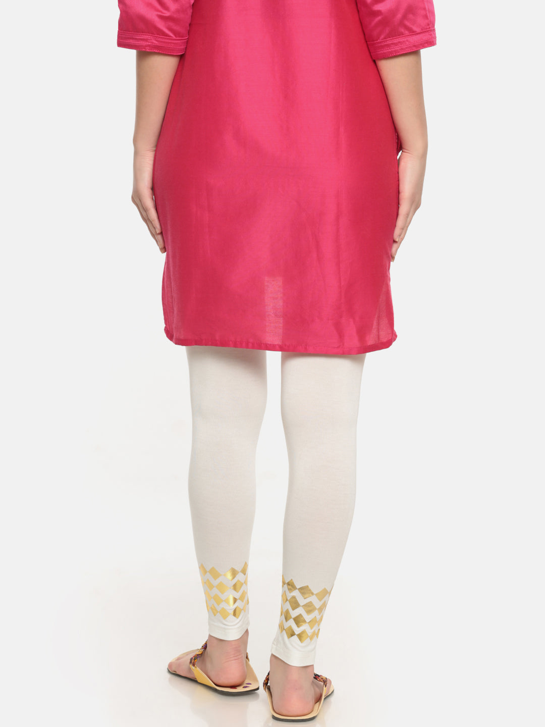 De Moza Ladies Printed Ankle Length Leggings Offwhite - De Moza (674690760767)