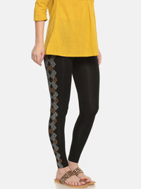 De Moza Ladies Printed Ankle Length Leggings Black - De Moza (674711765055)