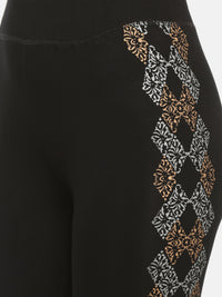 De Moza Ladies Printed Ankle Length Leggings Black - De Moza (674711765055)