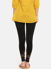 De Moza Ladies Printed Ankle Length Leggings Black - De Moza (674699870271)