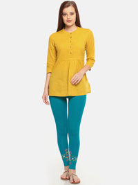 De Moza Ladies Printed Ankle Length Leggings Teal - De Moza (674708488255)