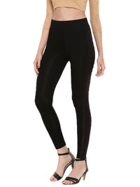 De Moza Ladies Printed Black Ankle Length Leggings - De Moza (1596297740351)