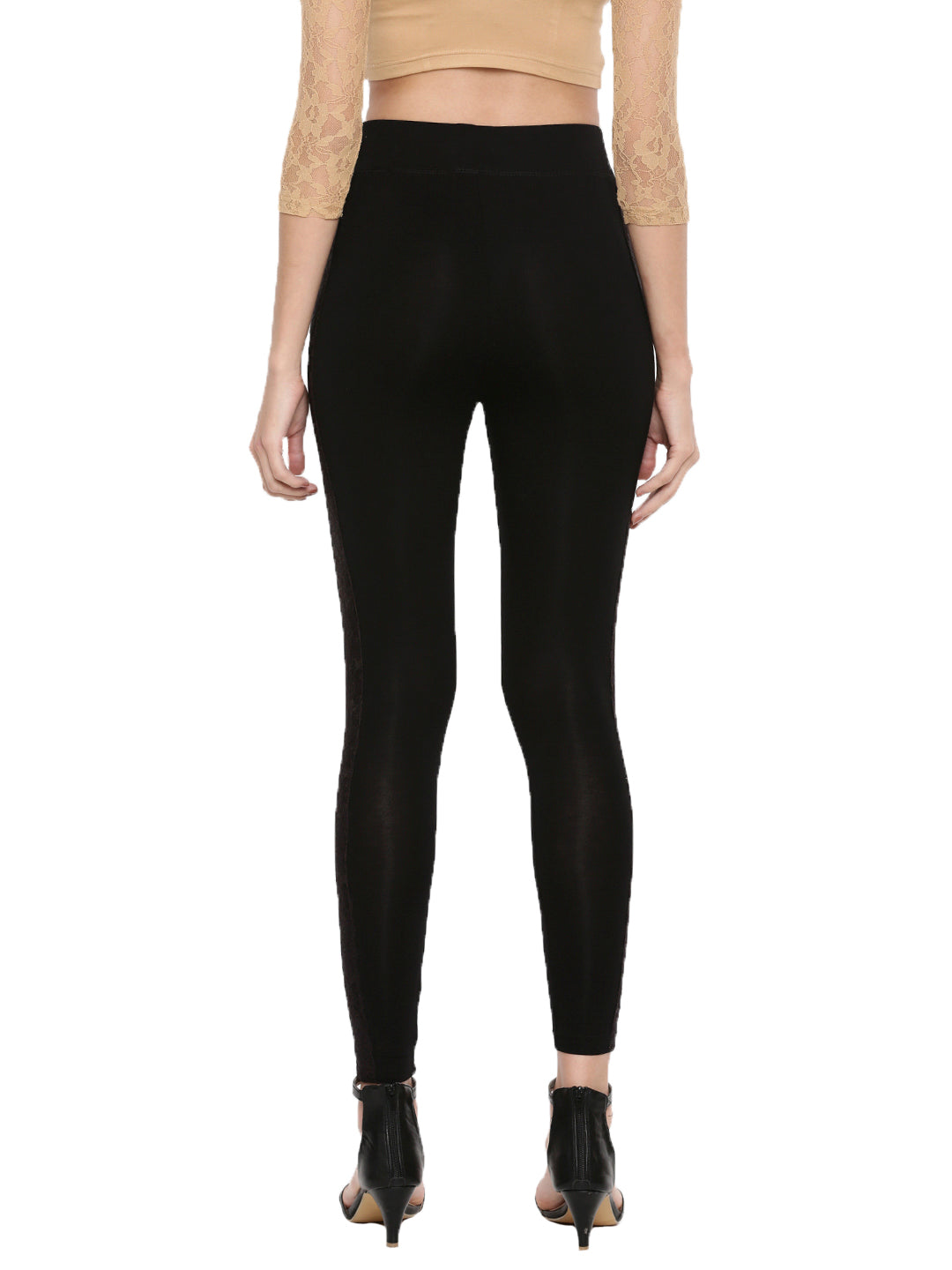 De Moza Ladies Printed Black Ankle Length Leggings - De Moza (1596297740351)