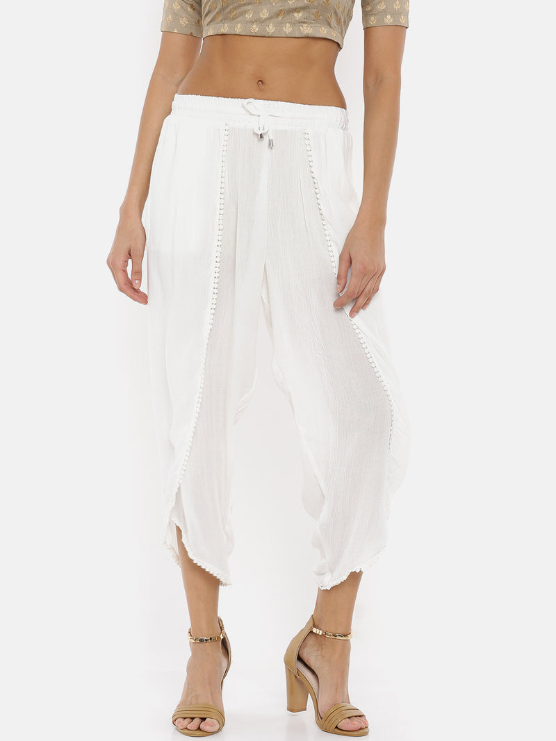 De Moza Ladies Offwhite Dhoti Pant. - De Moza (1733276336191)