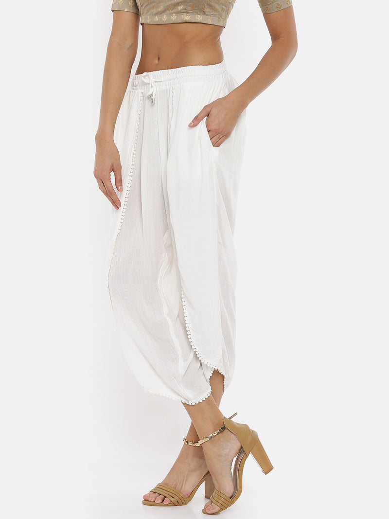 De Moza Ladies Offwhite Dhoti Pant. - De Moza (1733276336191)