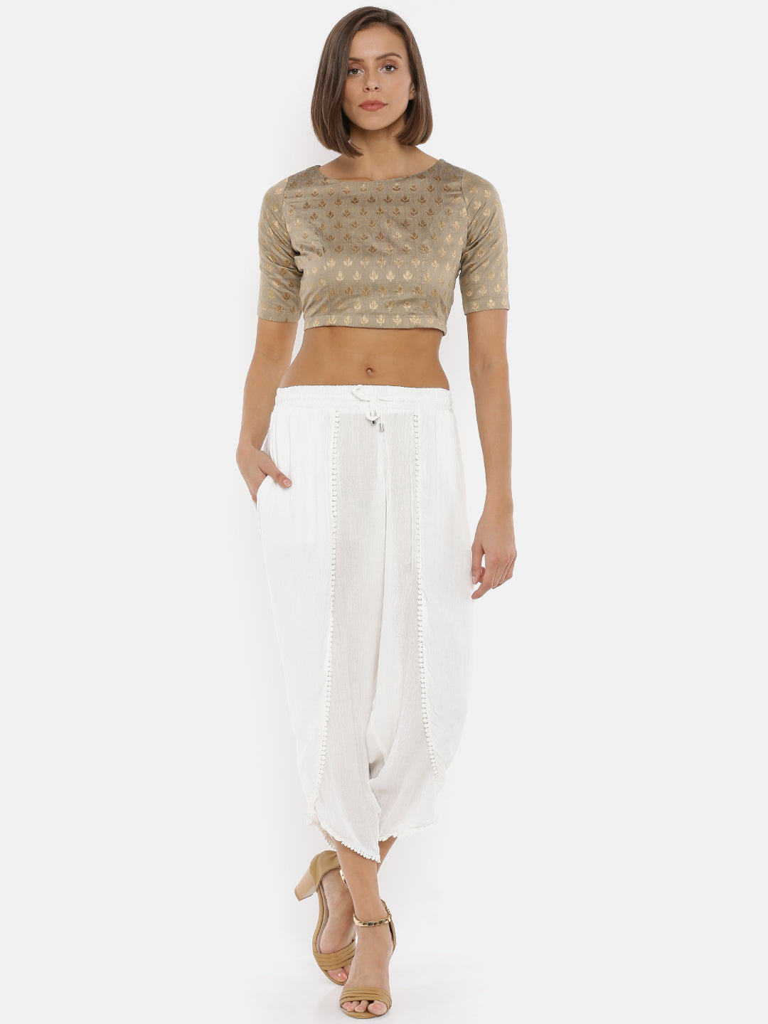 De Moza Ladies Offwhite Dhoti Pant. - De Moza (1733276336191)